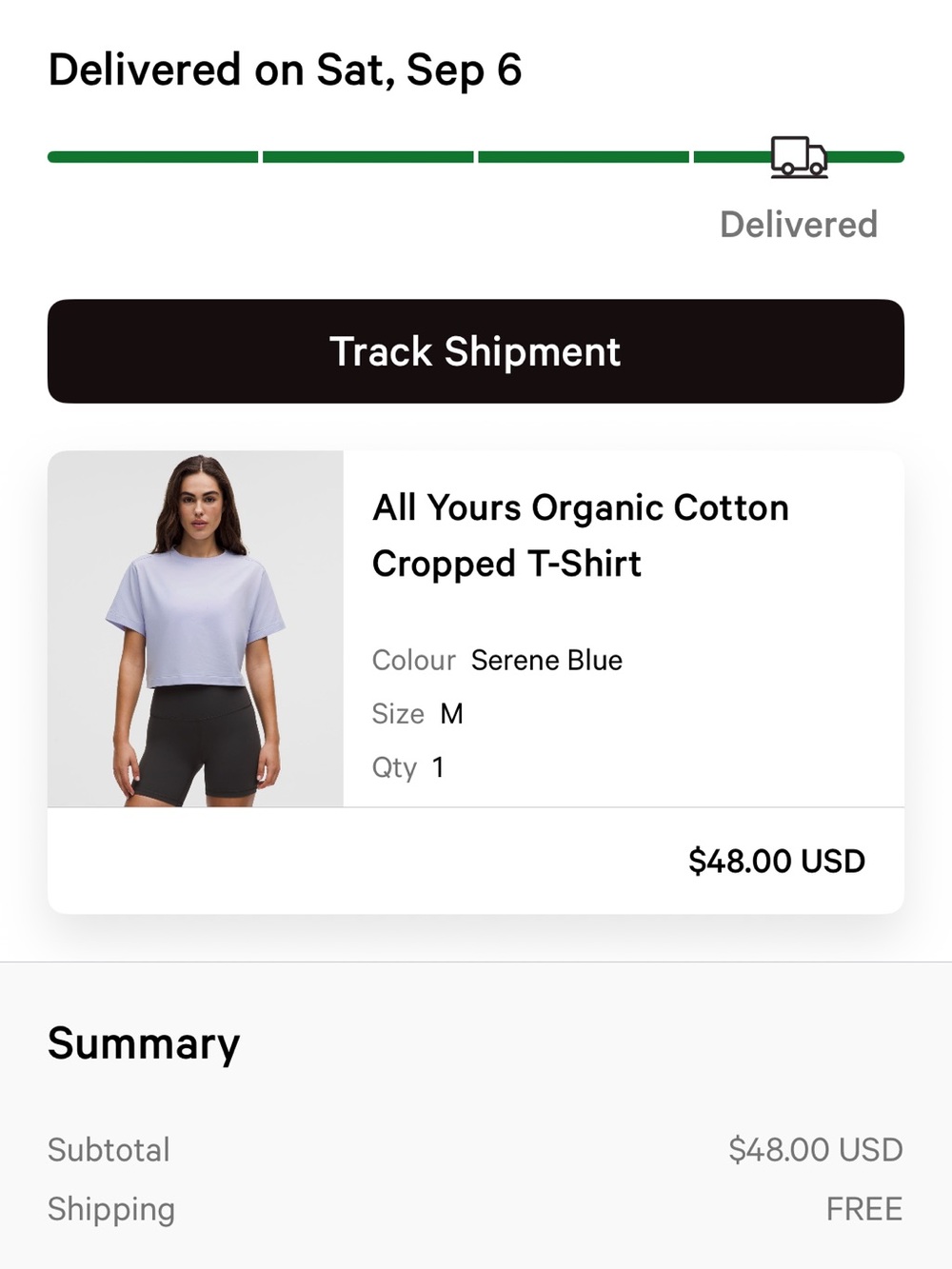 Lululemon All Yours Cropped T-Shirt, Size Medium, Serene Blue - Picture 7 of 7